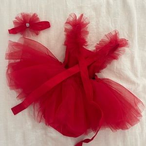 Baby girl red tutu birthday, Christmas, party outfit